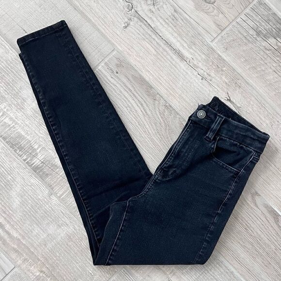 American Eagle 360 NE(X)T Curvy Super Hi-Rise High Waisted Jegging Black Jeans - Picture 6 of 10